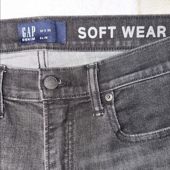 Hollister Men's Slim Straight Jeans - Charcoal Wash - Picture 8 of 8